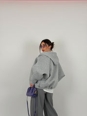 Felpa/Giacca oversize con chiusura lampo