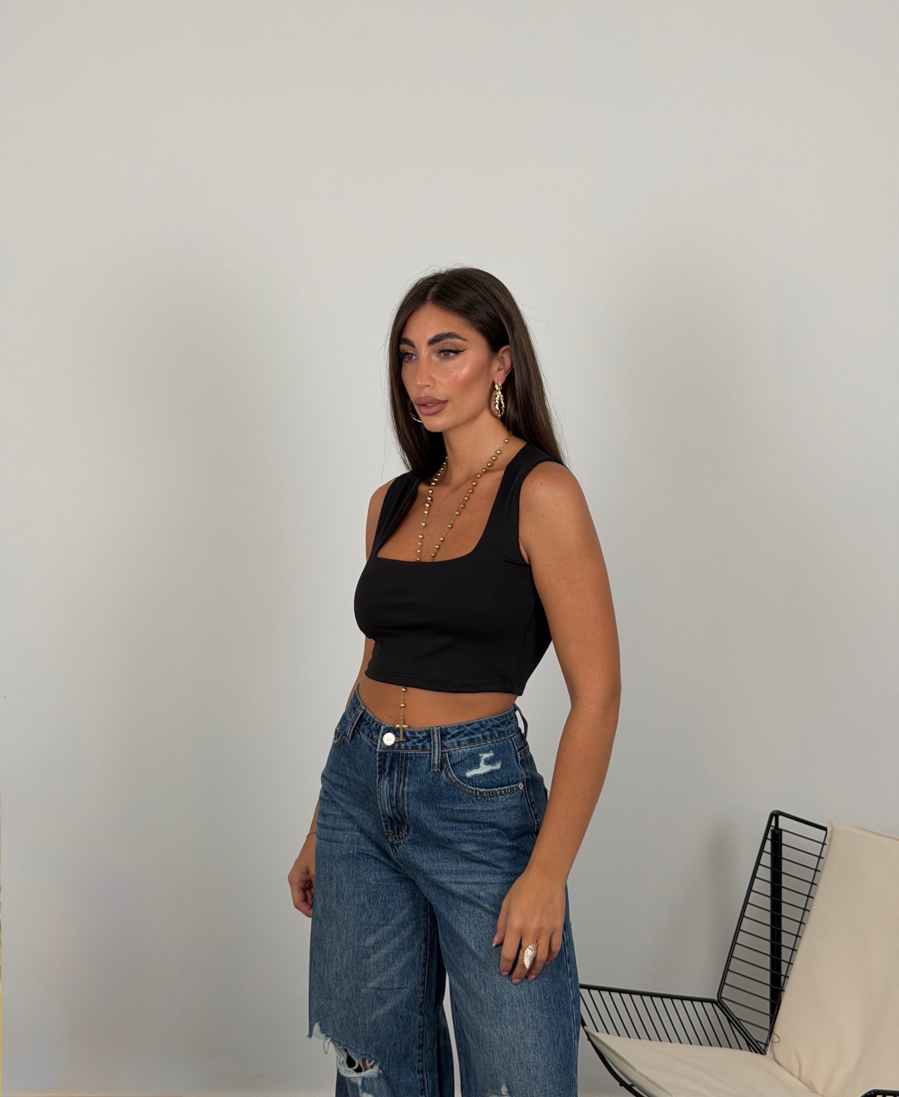 Top scollo quadrato