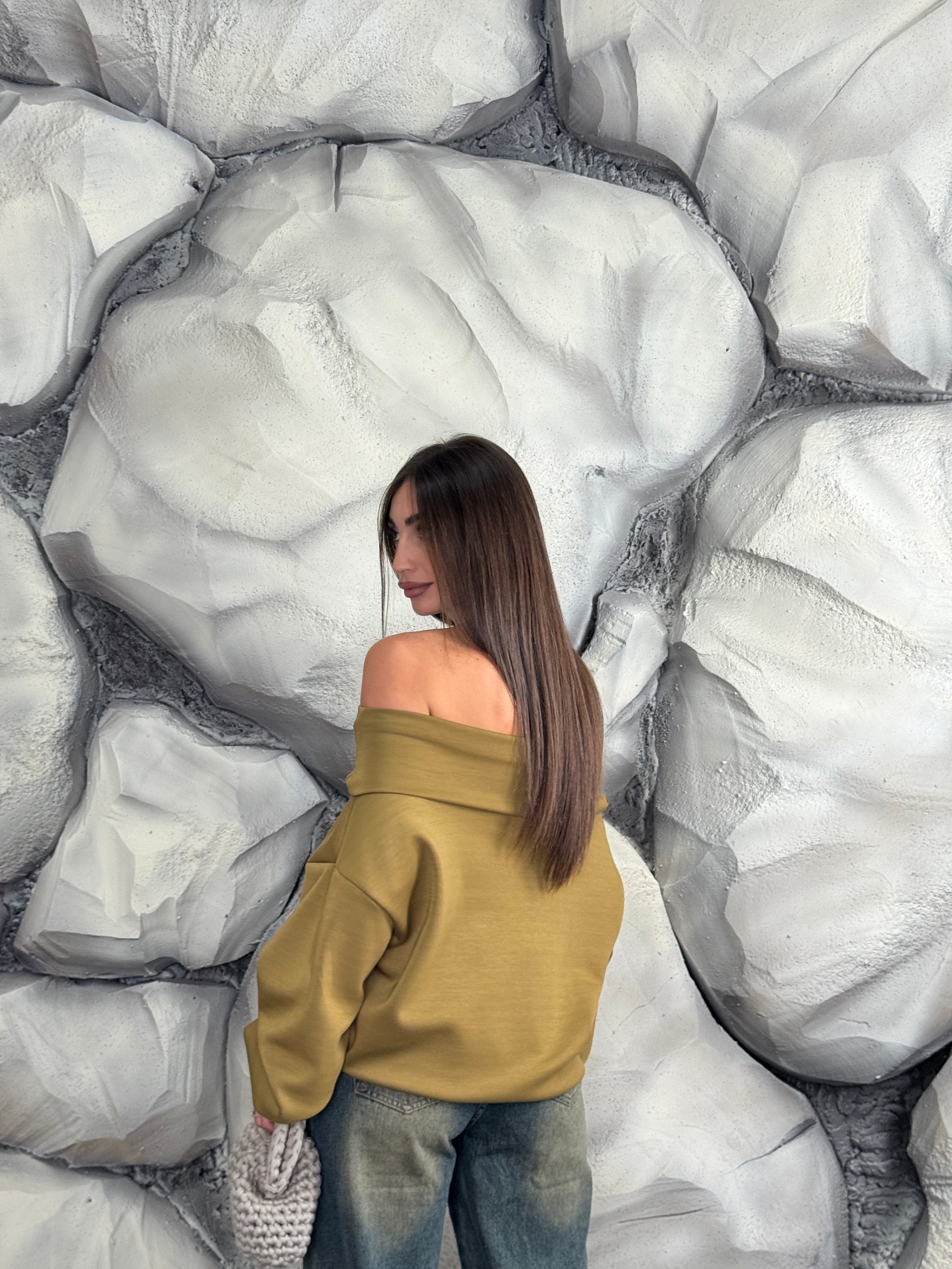 Felpa scollo a barca