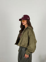 Giacca in camoscio modello bomber