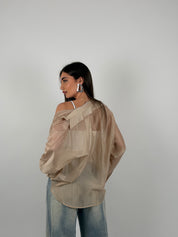 Camicia semivelata oversize