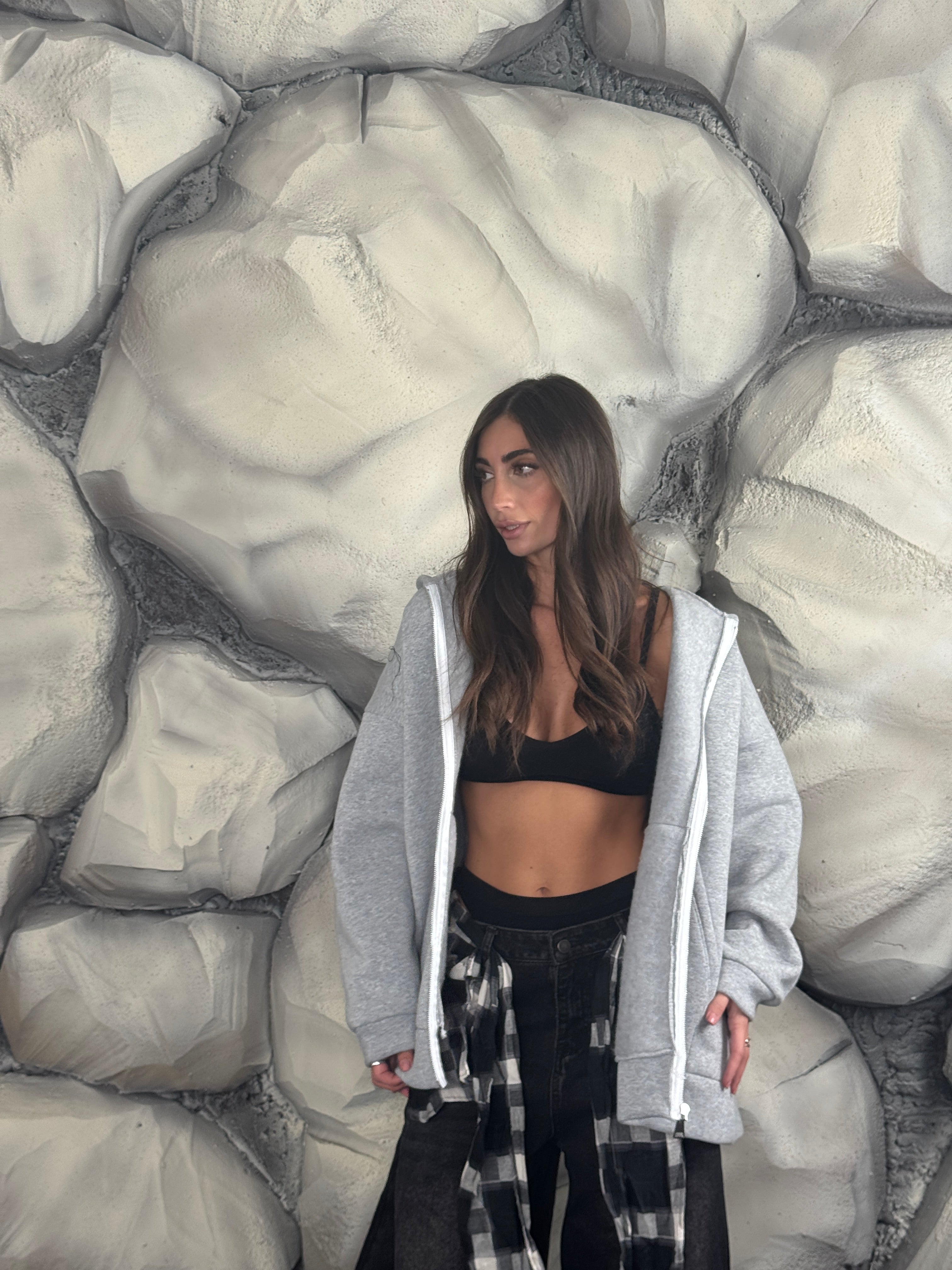 Felpa aperta sul retro