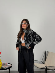 Maglione bandana con zip