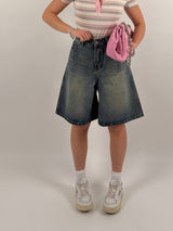 Jorts in denim sabbiato