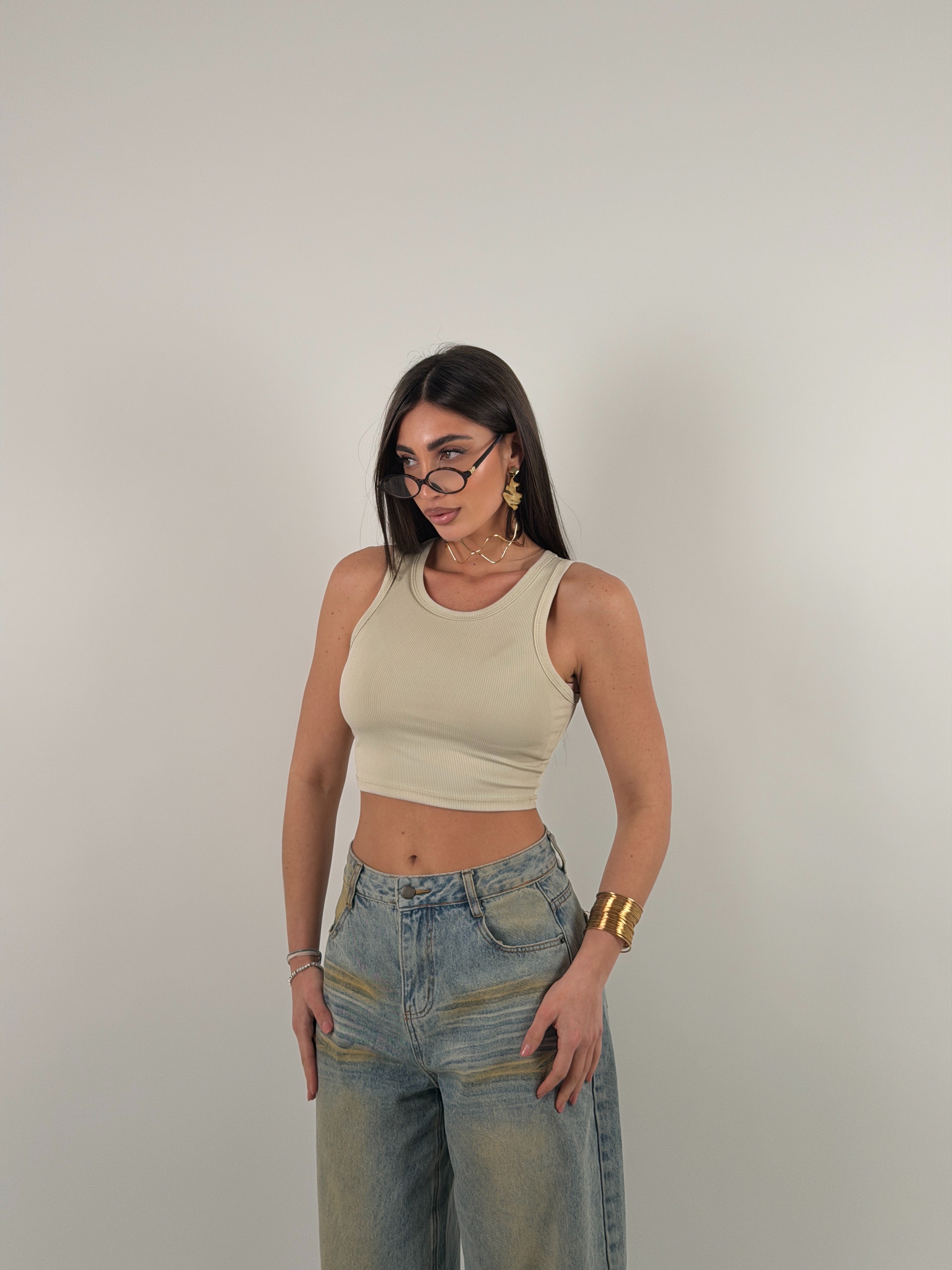 Top basic crop a costine