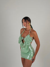 Vestito Fiori rilievo