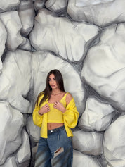 Twinset cardigan con top