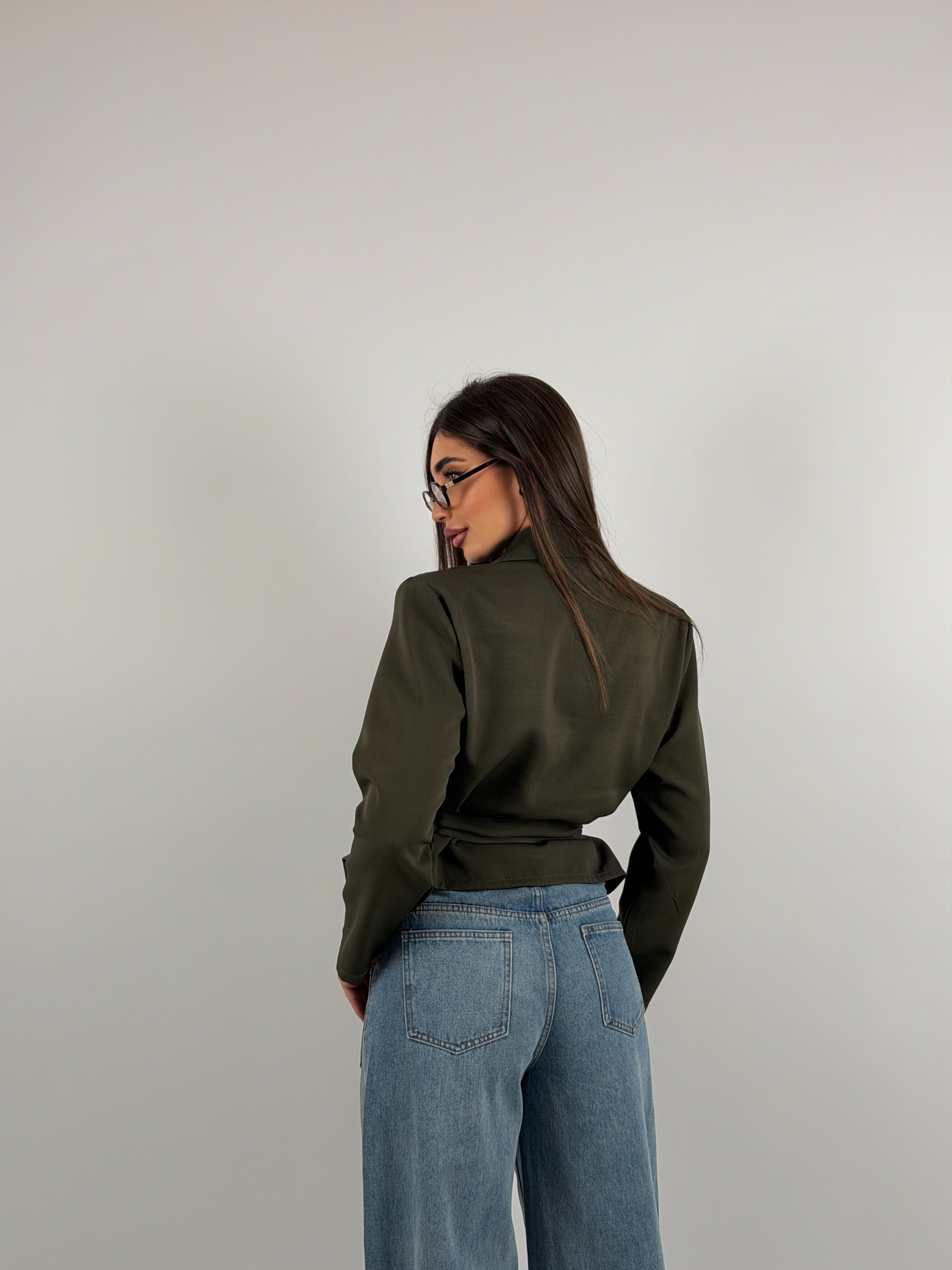 Giacca in cotone, cintura in vita