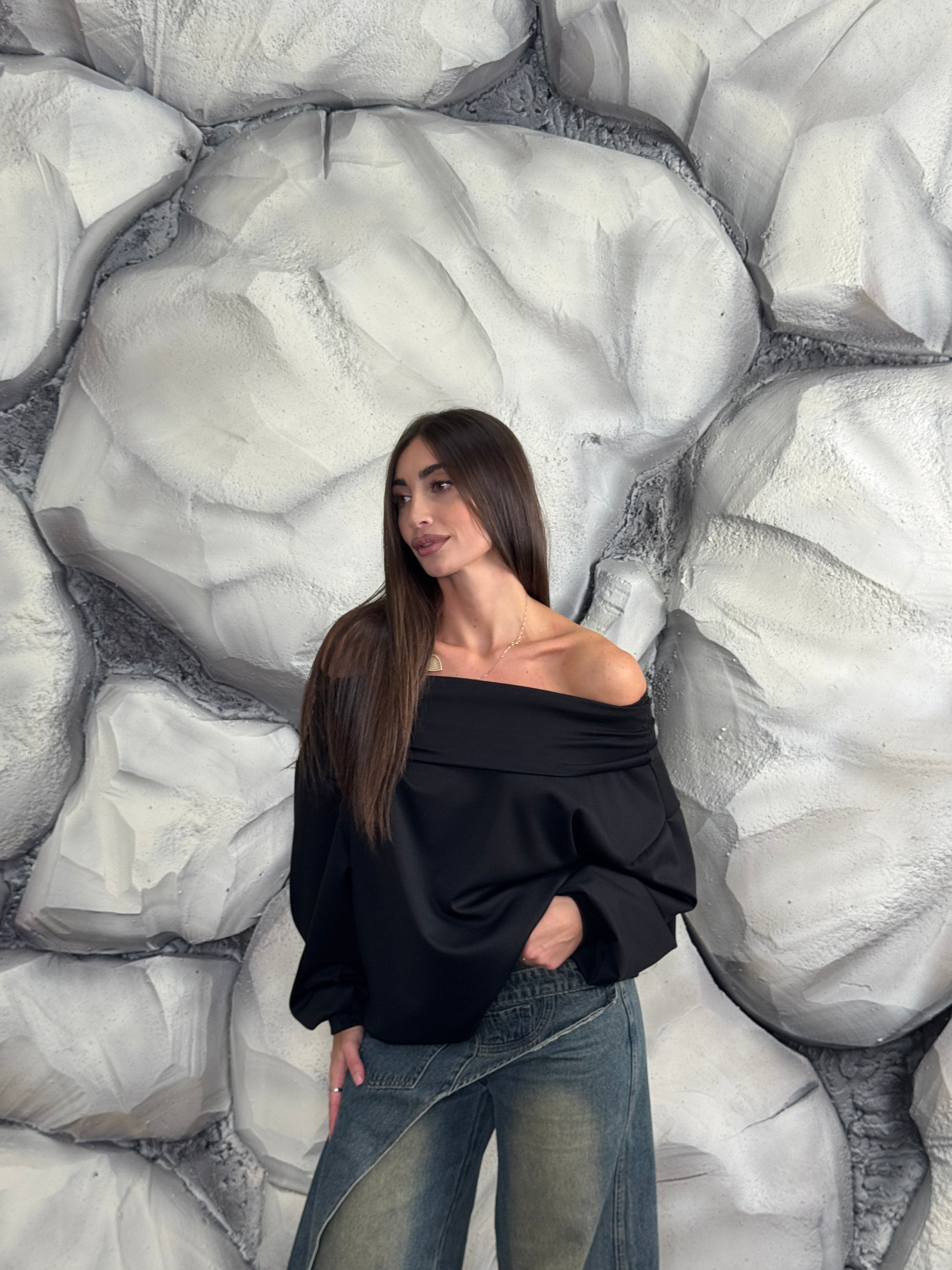 Felpa scollo a barca