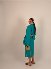 Vestito midi portafoglio semplice