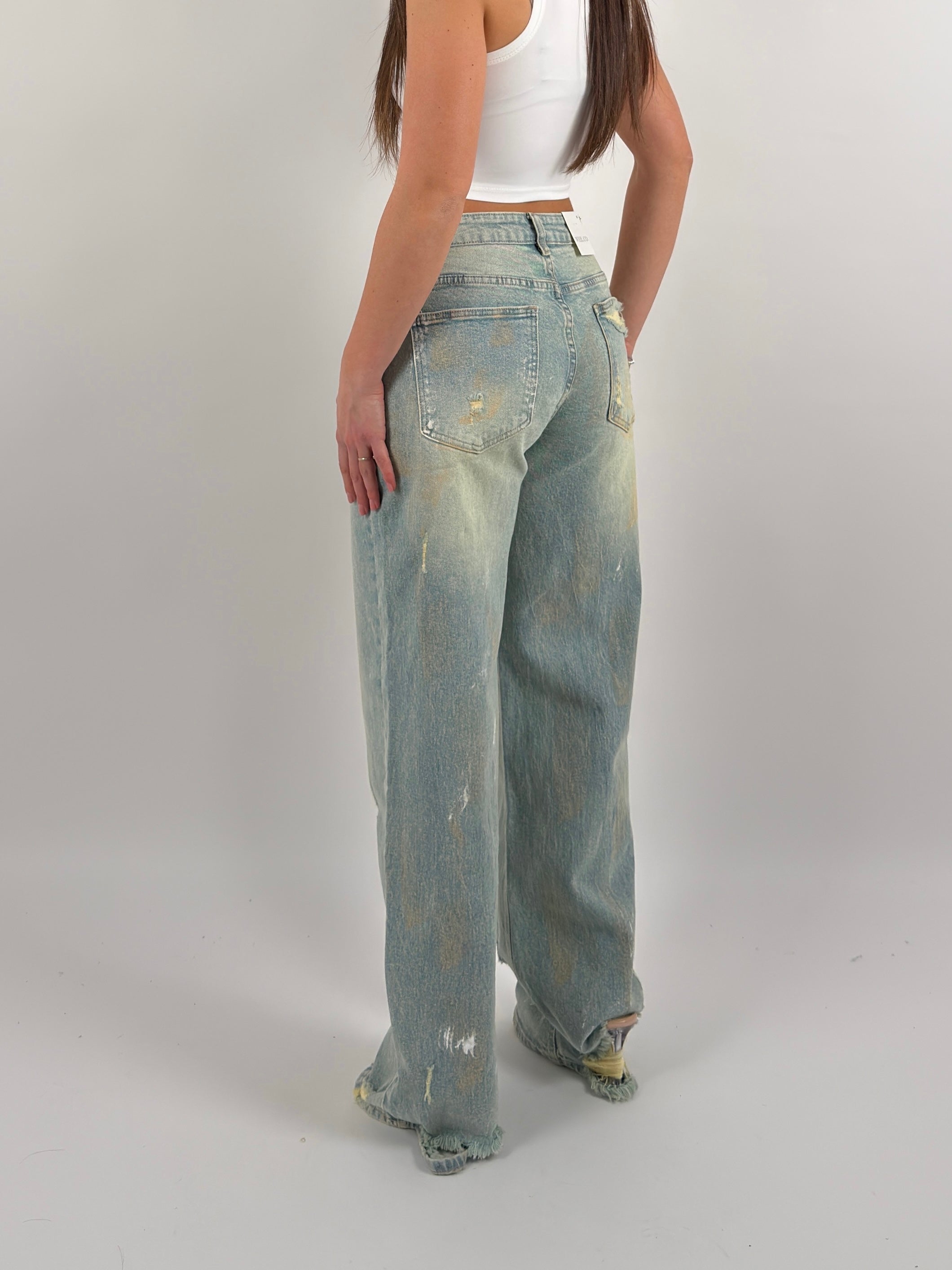 Jeans ballon sabbiato