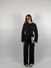 Completo in viscosa con maglia e bottoncino