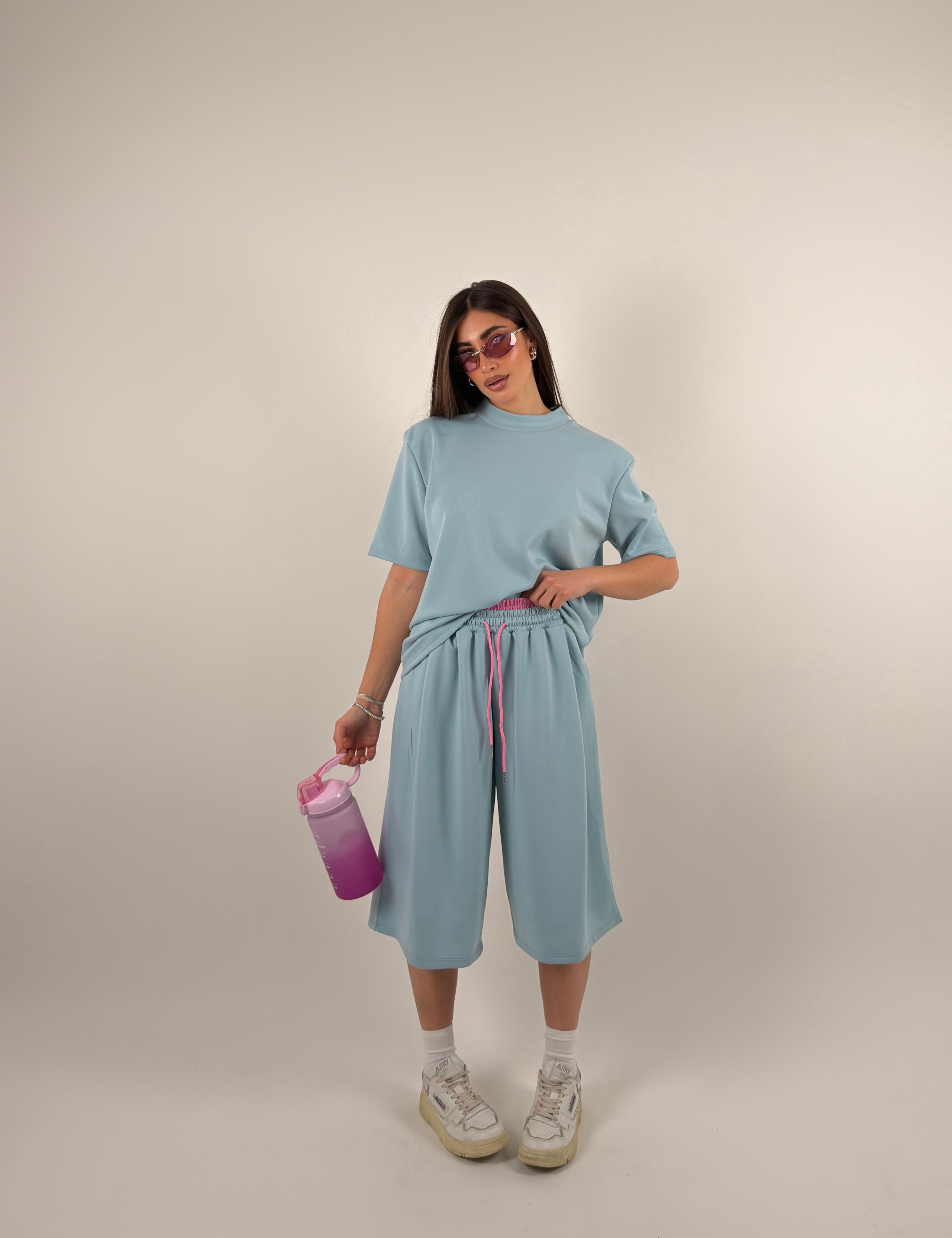 Completo comfort maglia over e jorts doppio elastico