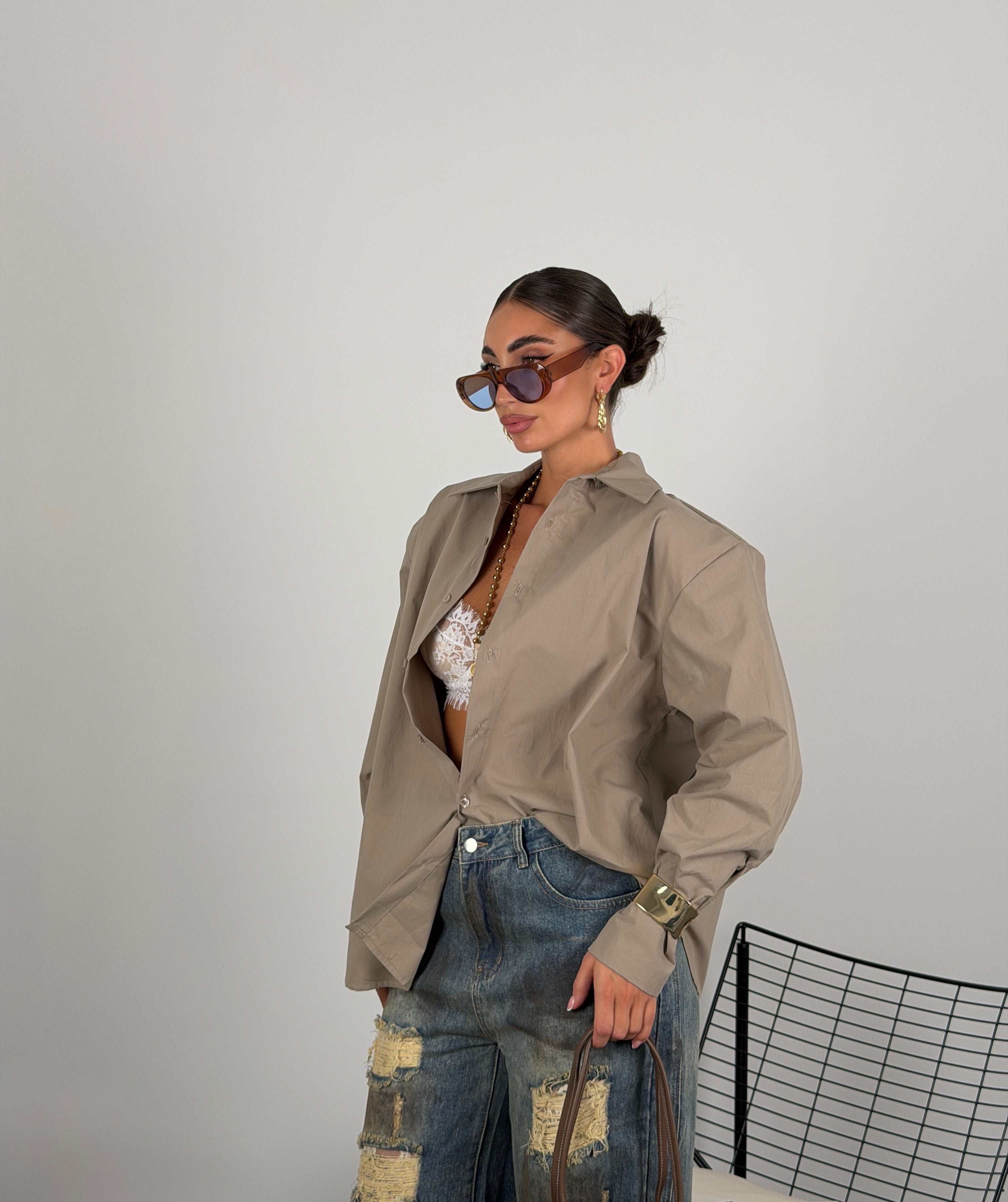 Camicia cotone just west mood oversize