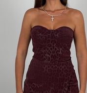 Top in ecopelle con trama maculata