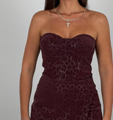 Top in ecopelle con trama maculata