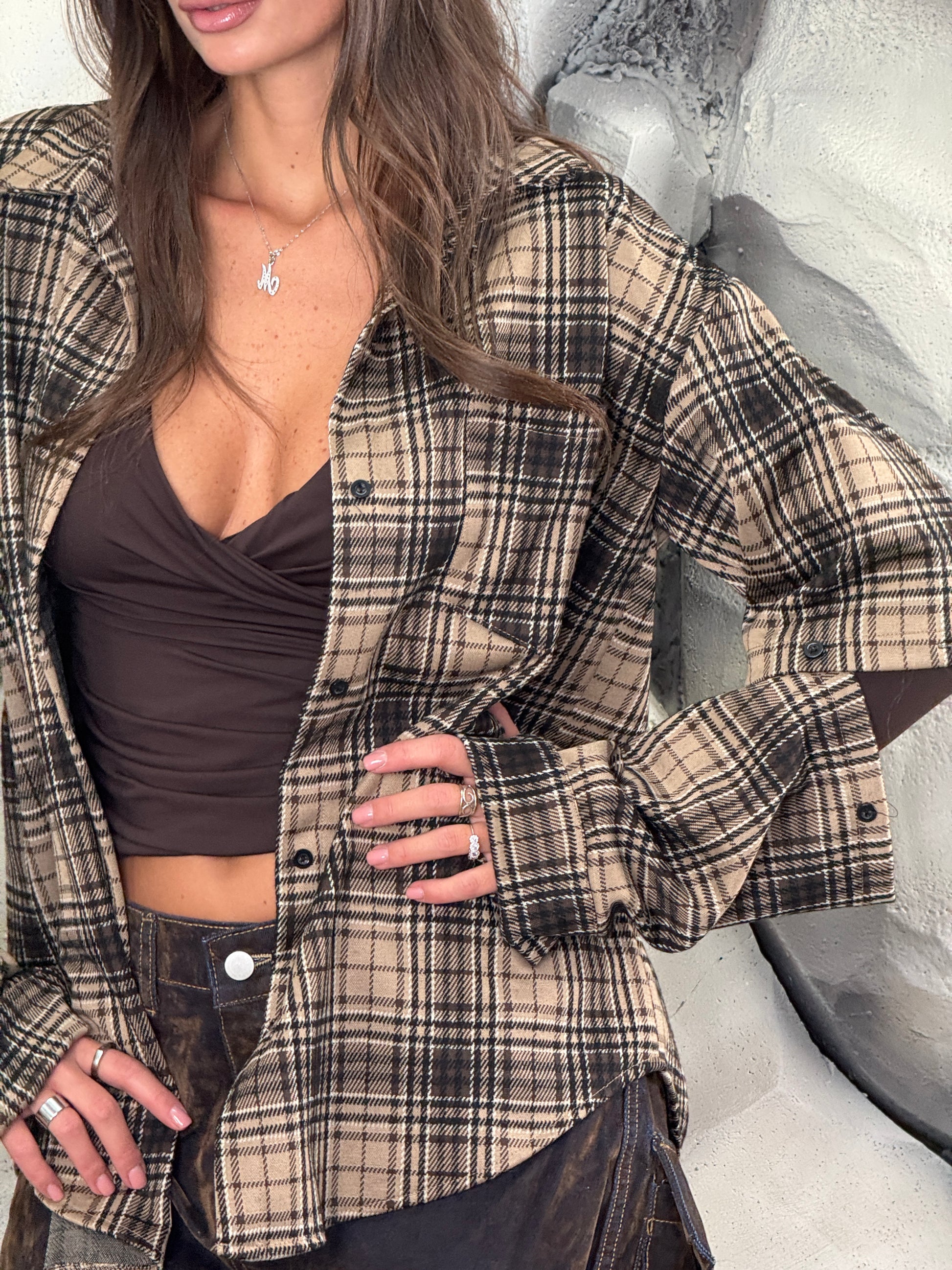 Camicia quadri manica staccata