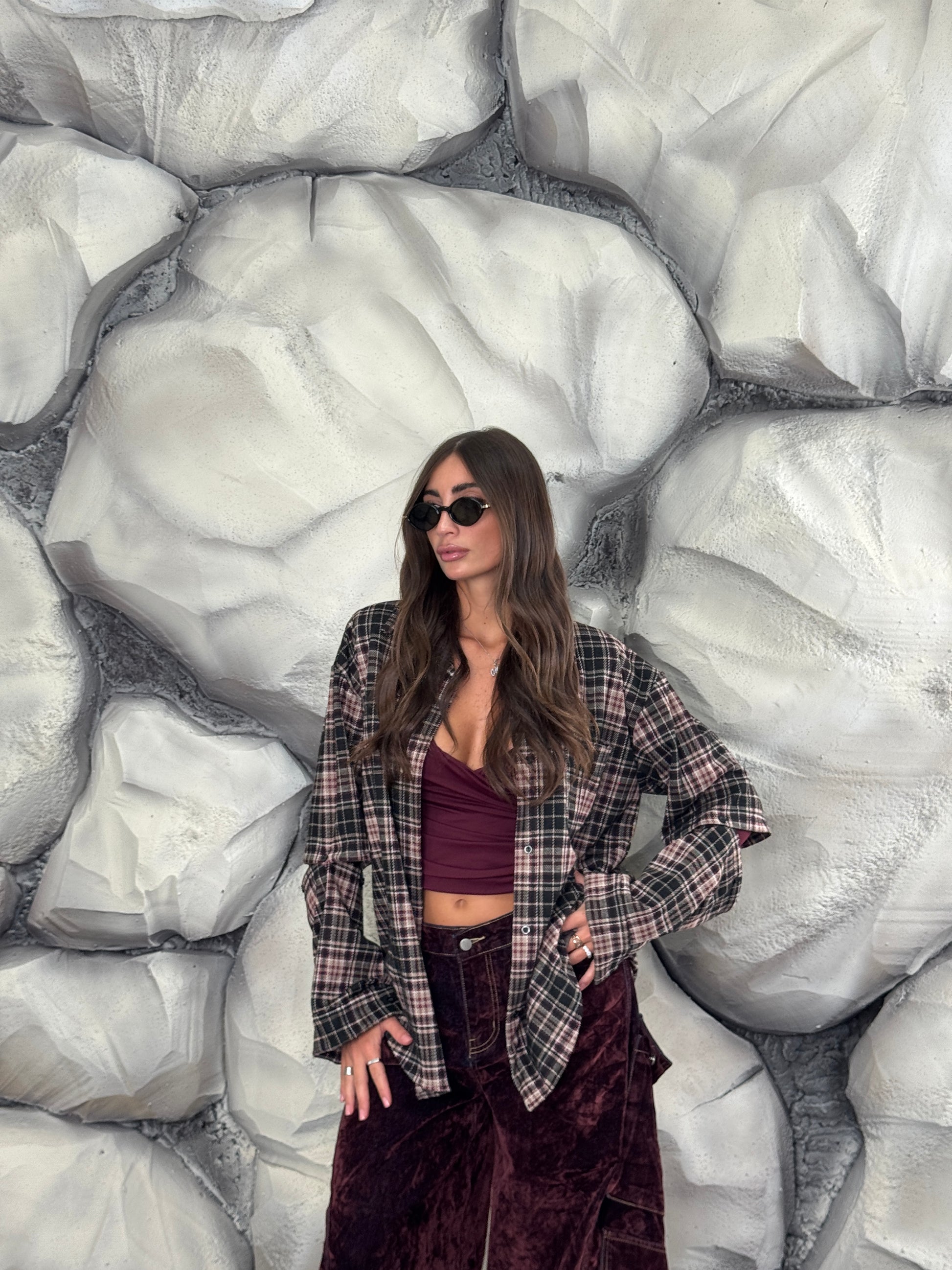 Camicia quadri manica staccata