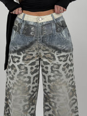 Jeans maculato tessuto fermo