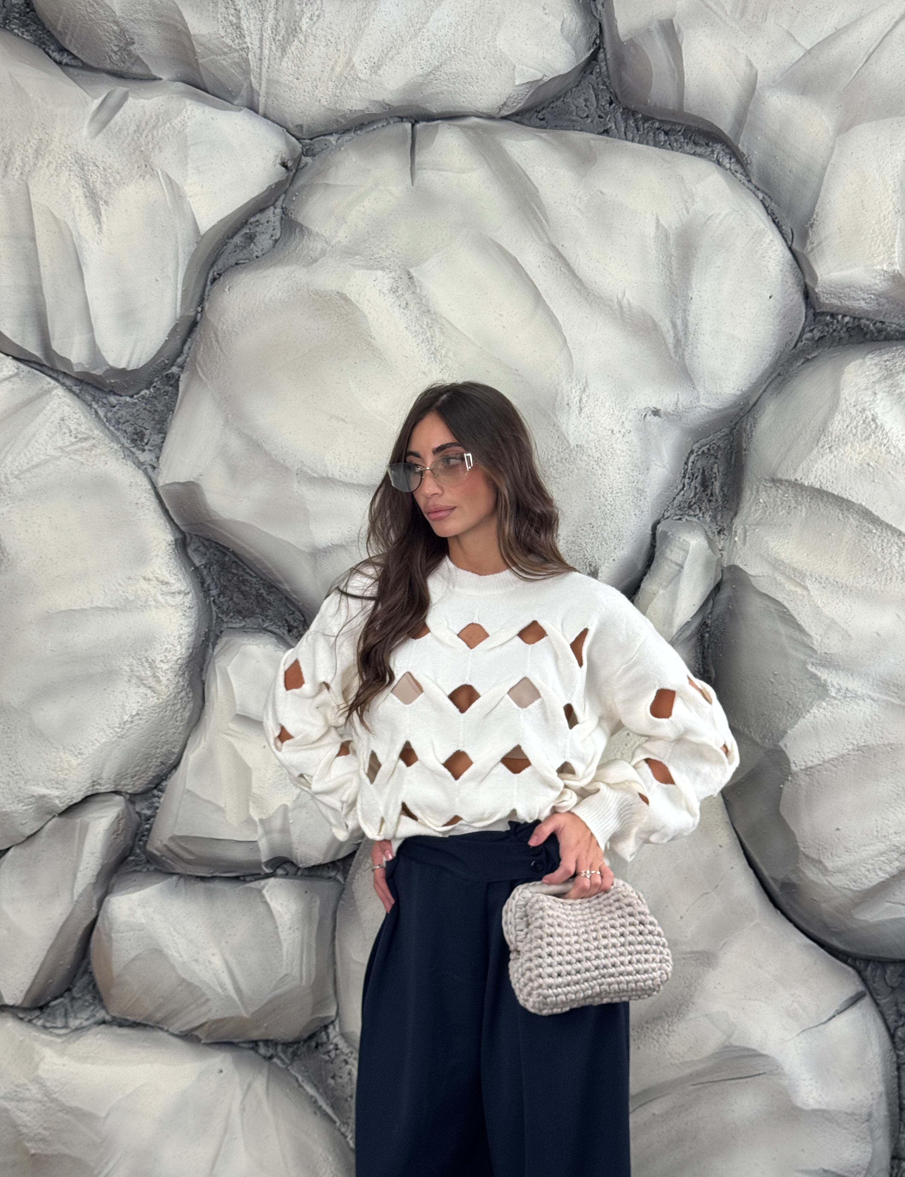 Maglione con aperture