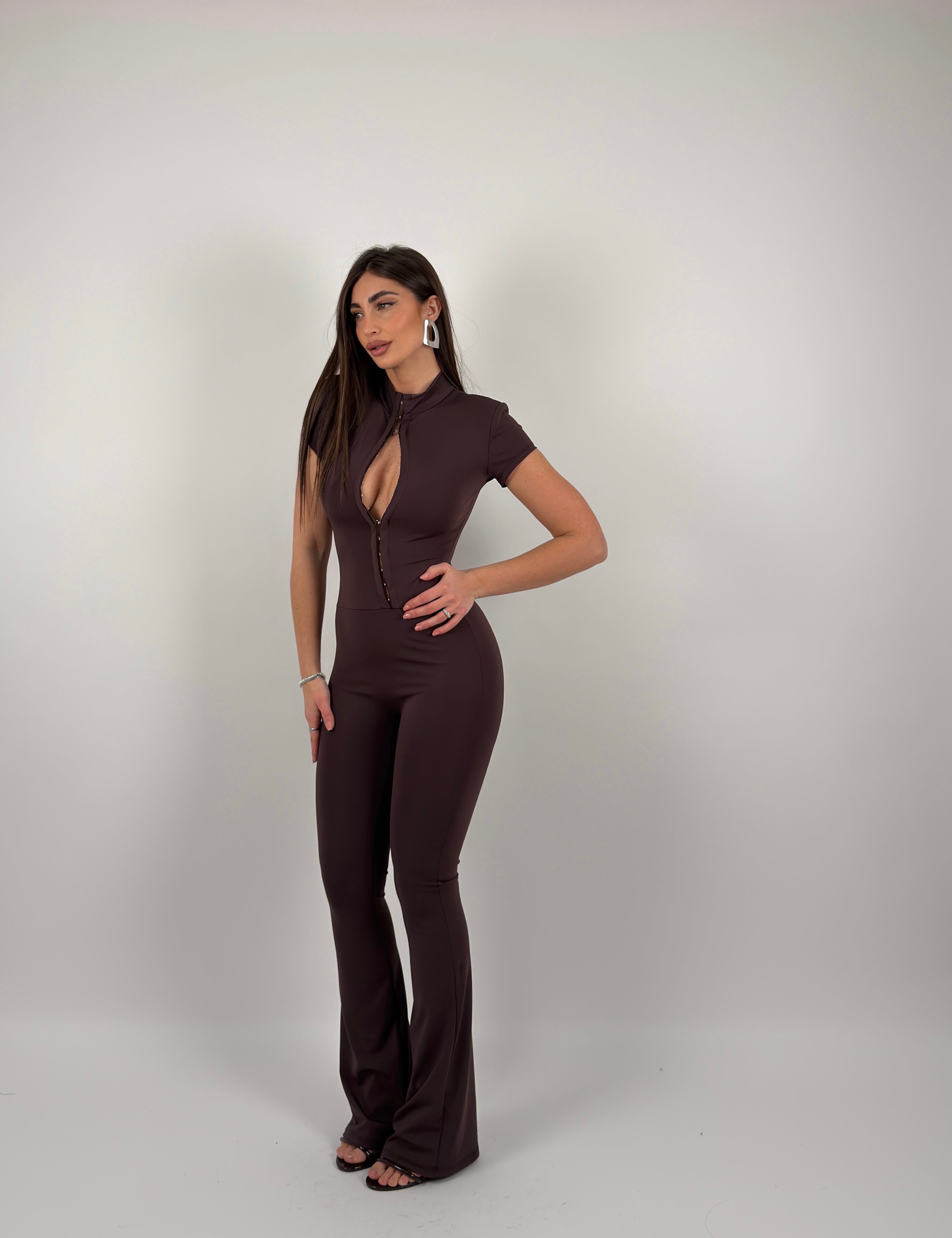 Tuta lunga in lycra con ganci