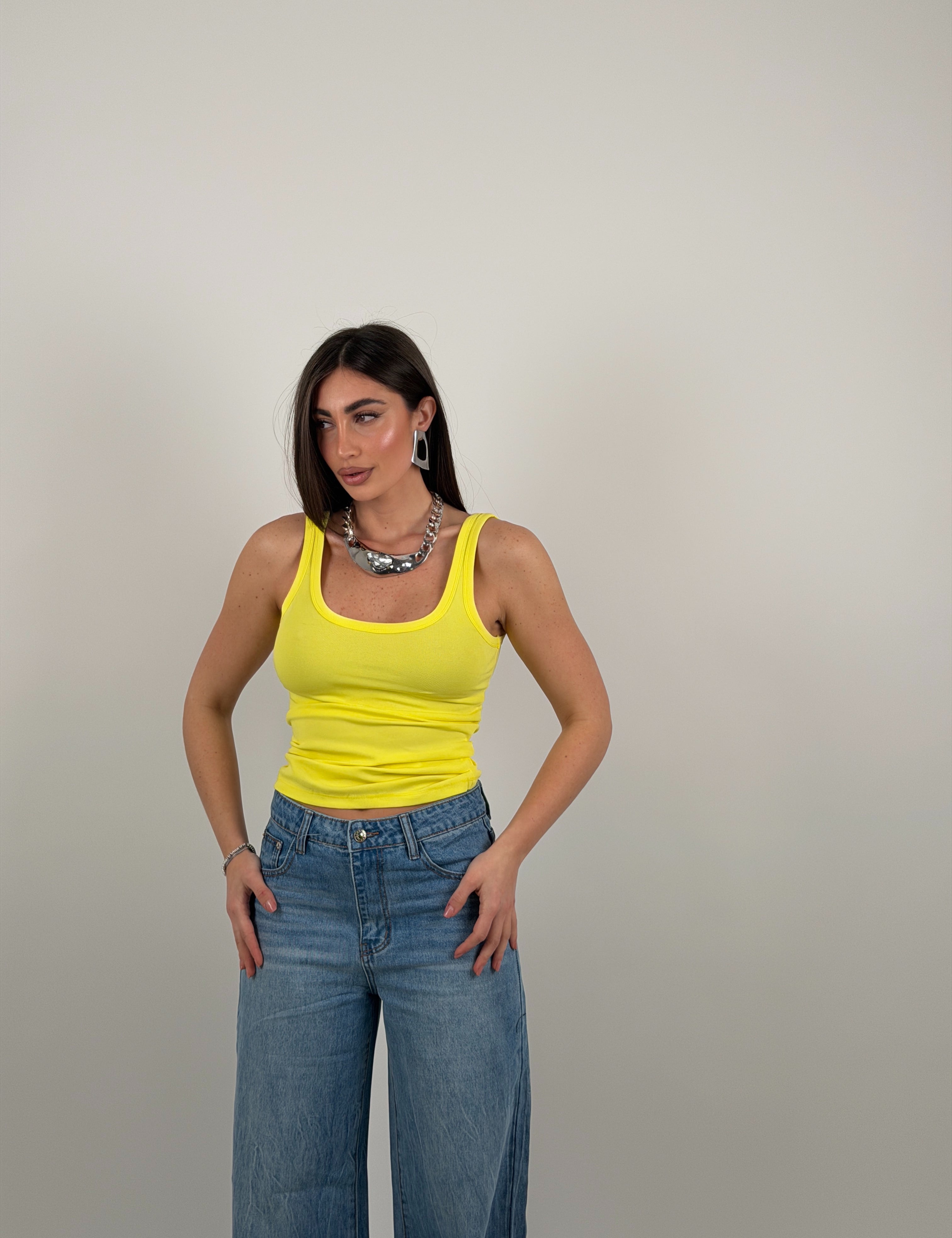 Top giro manica scollo tondo by lumina