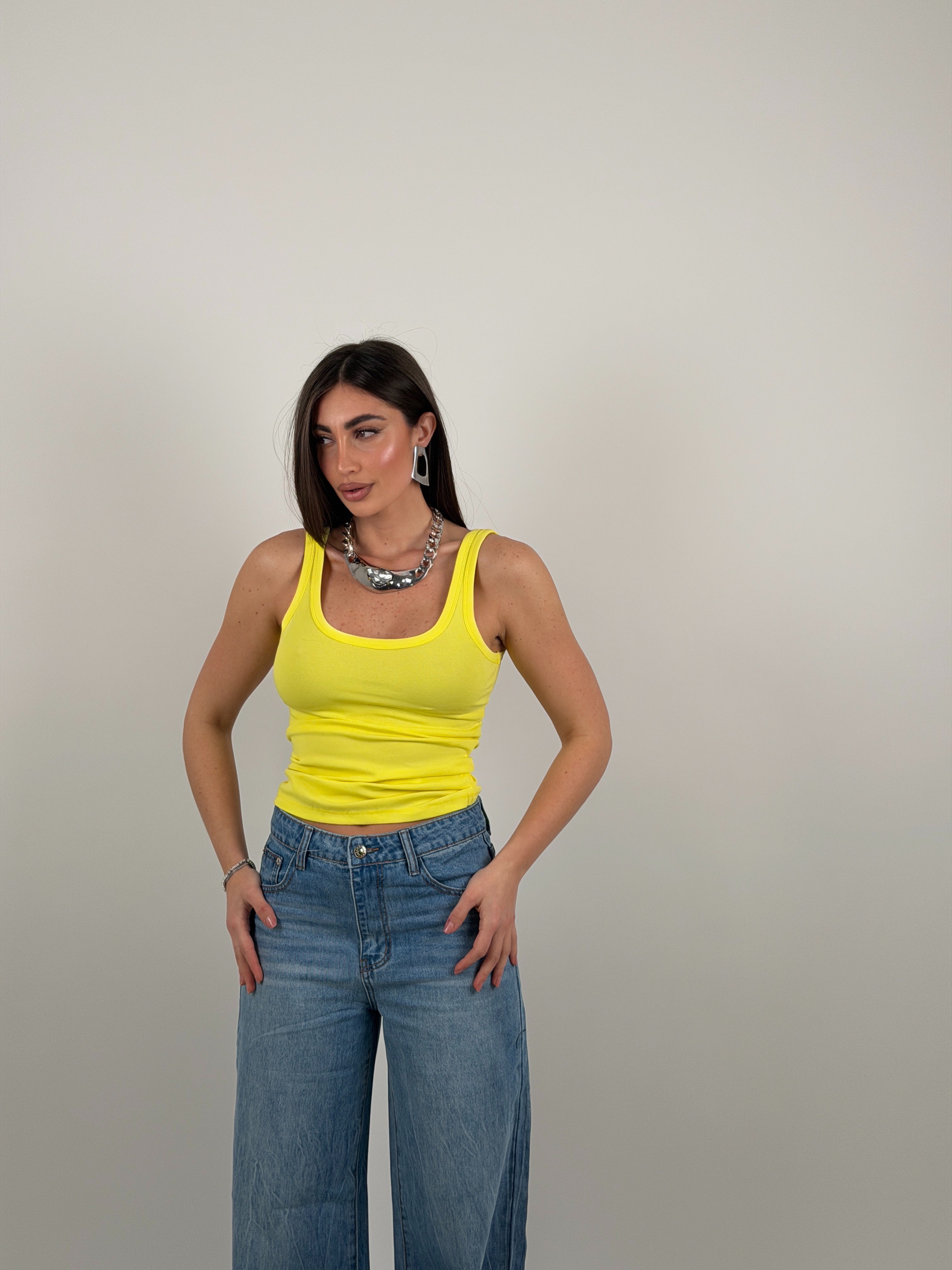 Top giro manica scollo tondo by lumina