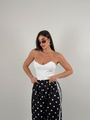 Top in lycra a fascia steccato