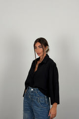 Camicia manica 3/4 con fit over