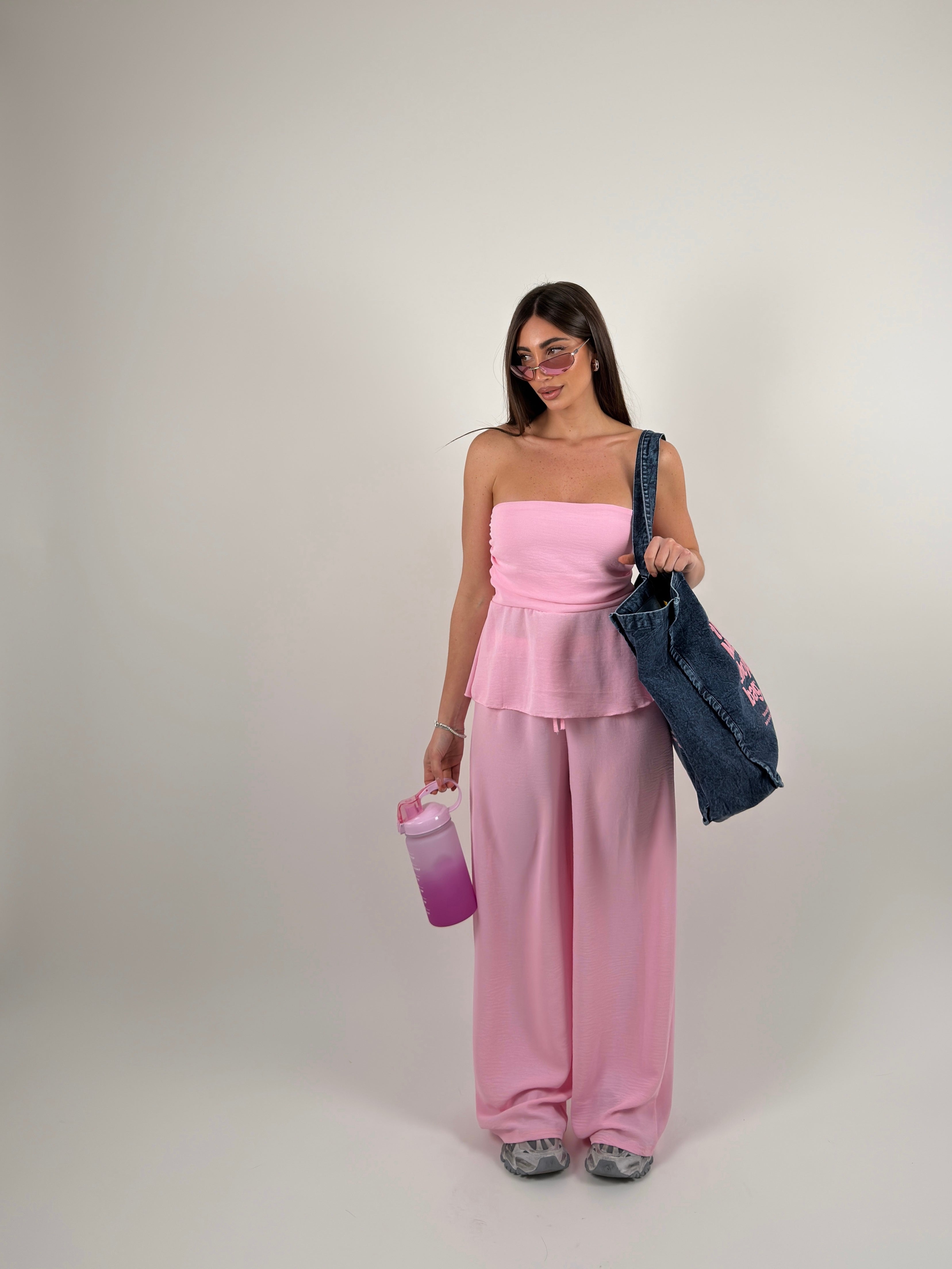 Completo top fascia e pantalone palazzo