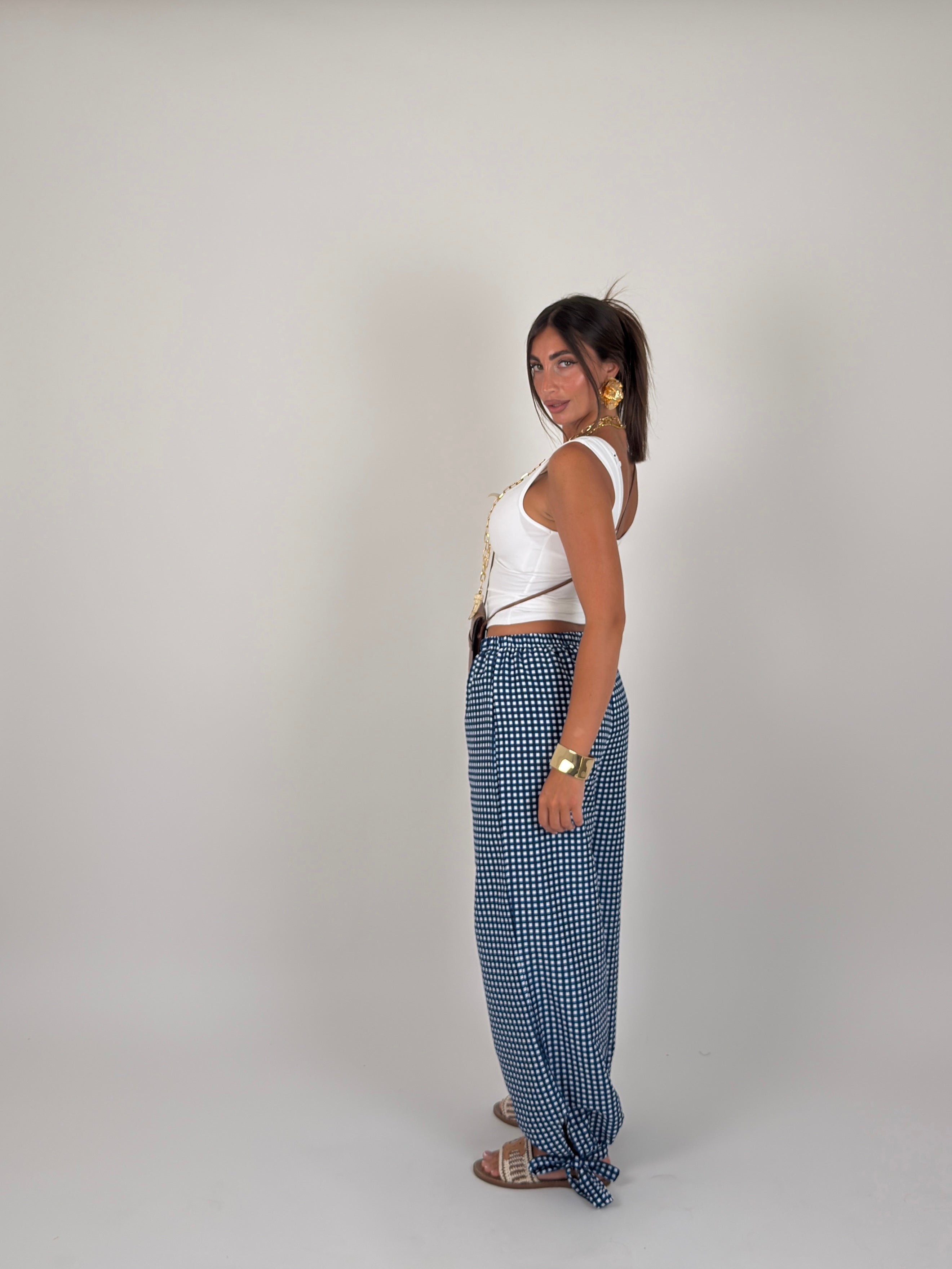 Pantalone quadri alla caviglia