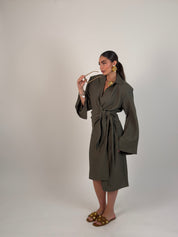 Vestito midi portafoglio semplice