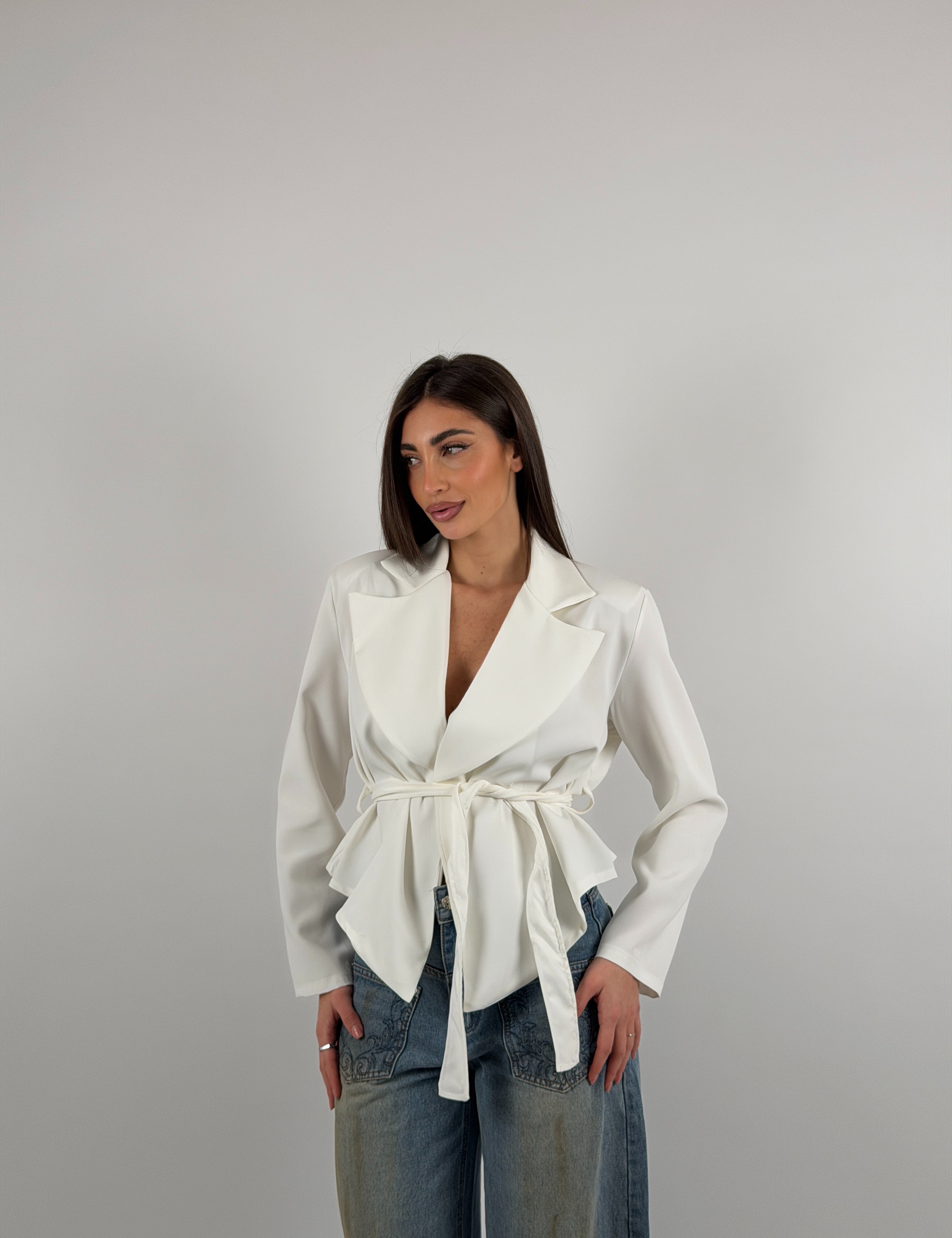 Giacca in cotone, cintura in vita