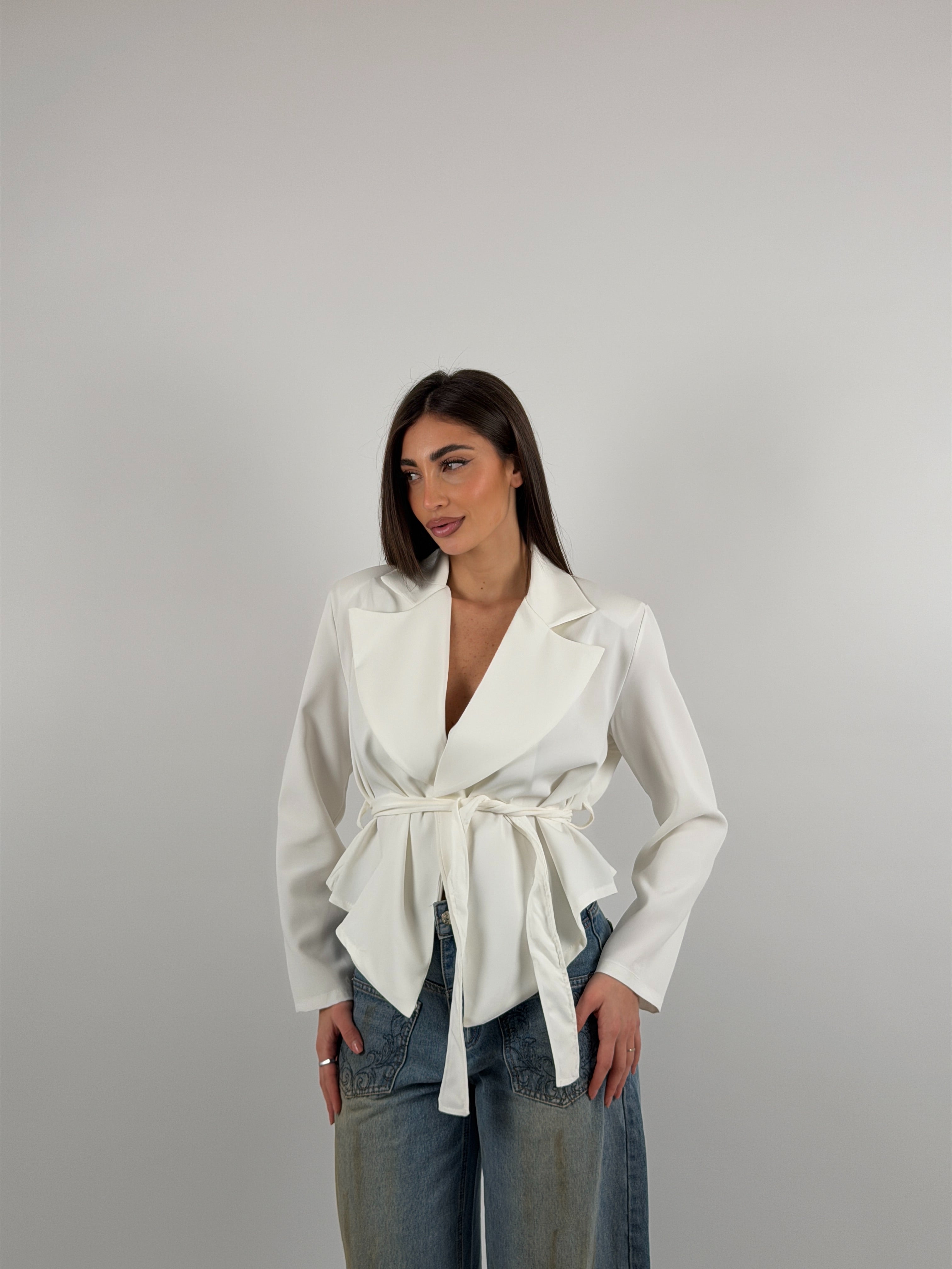 Giacca in cotone, cintura in vita