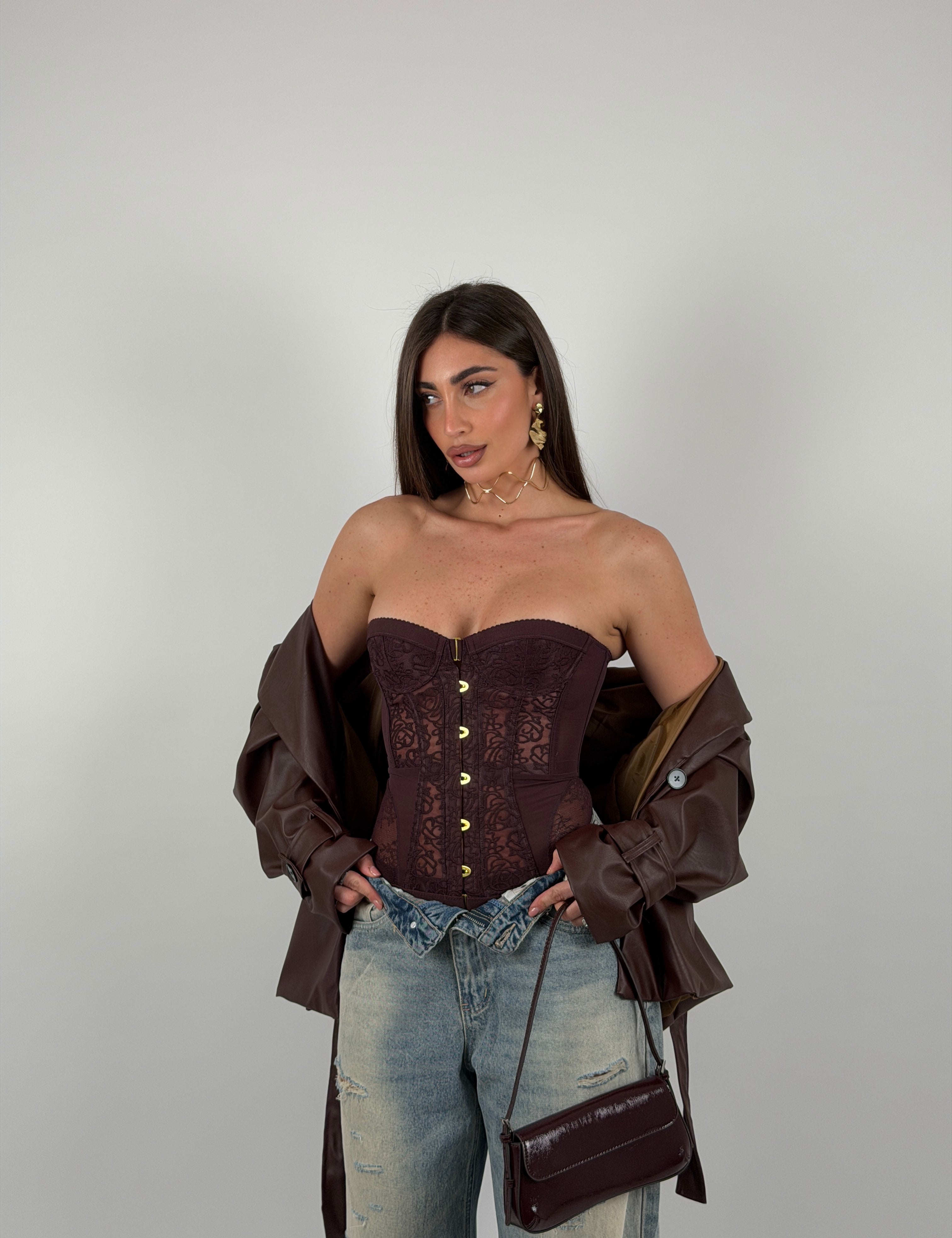 Corpetto modellante merletto