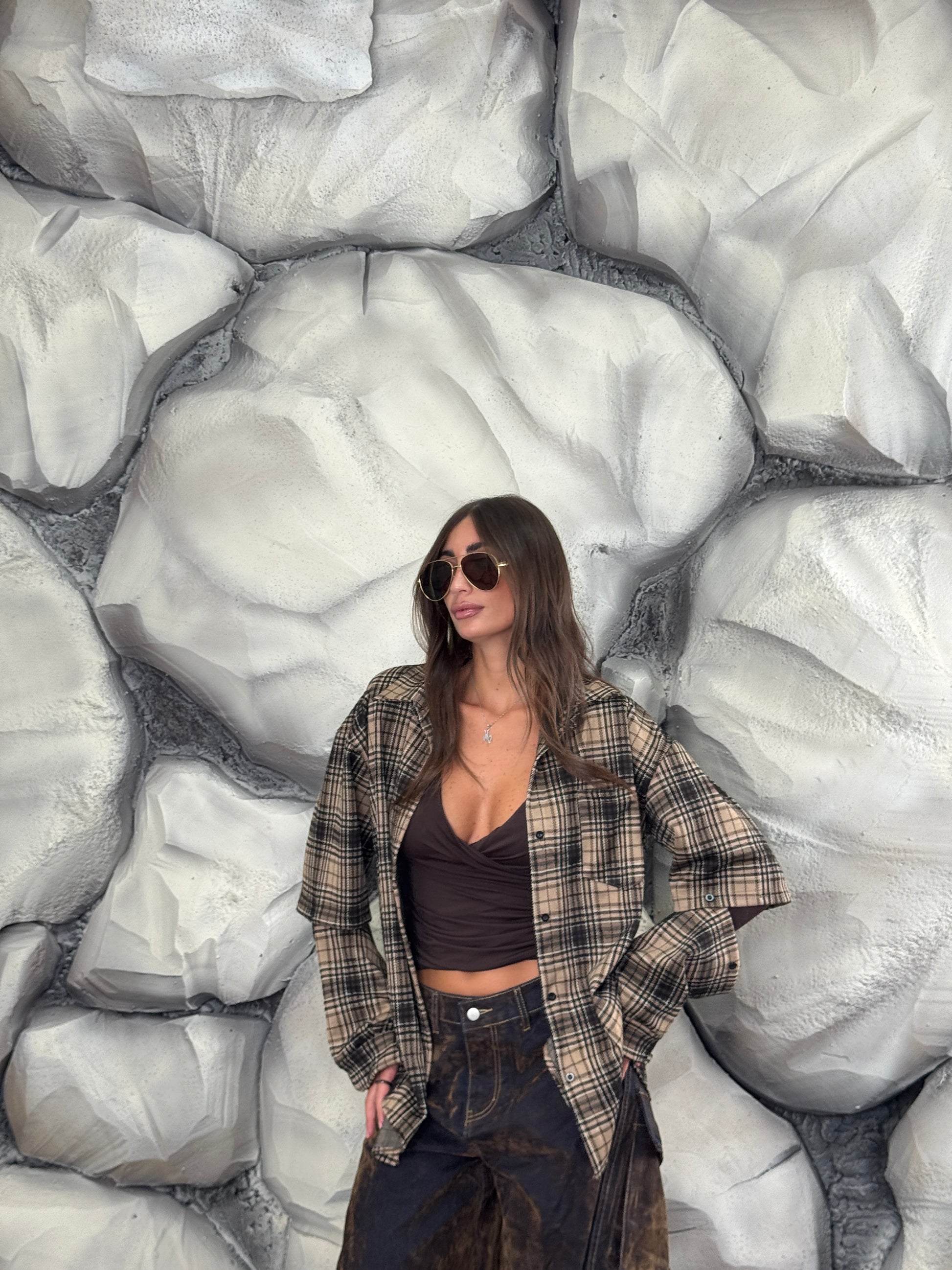 Camicia quadri manica staccata