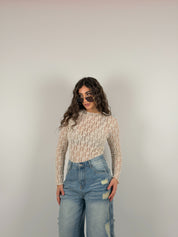 Body merletto collo taglio vivo