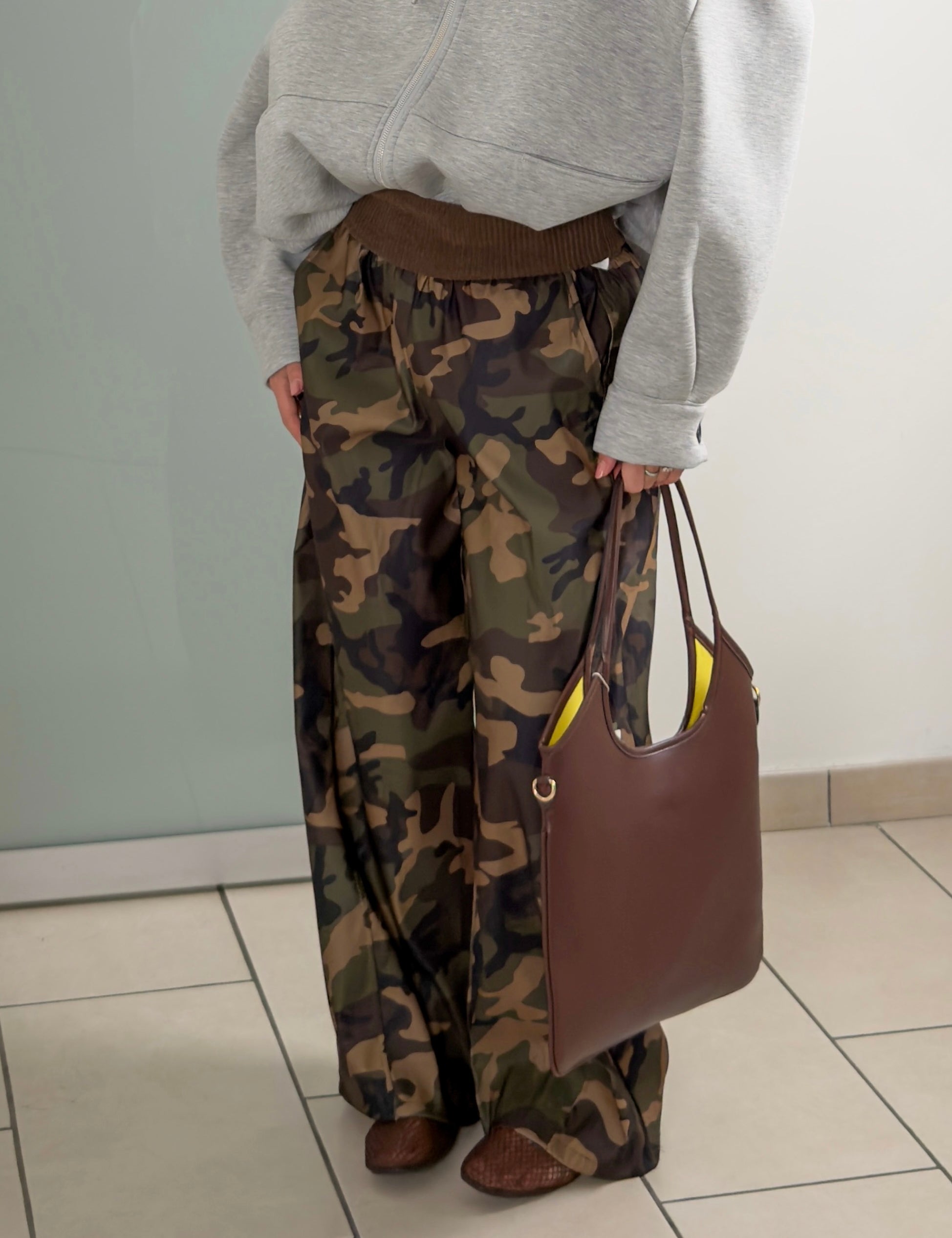 Pantalone risvolto mimetico