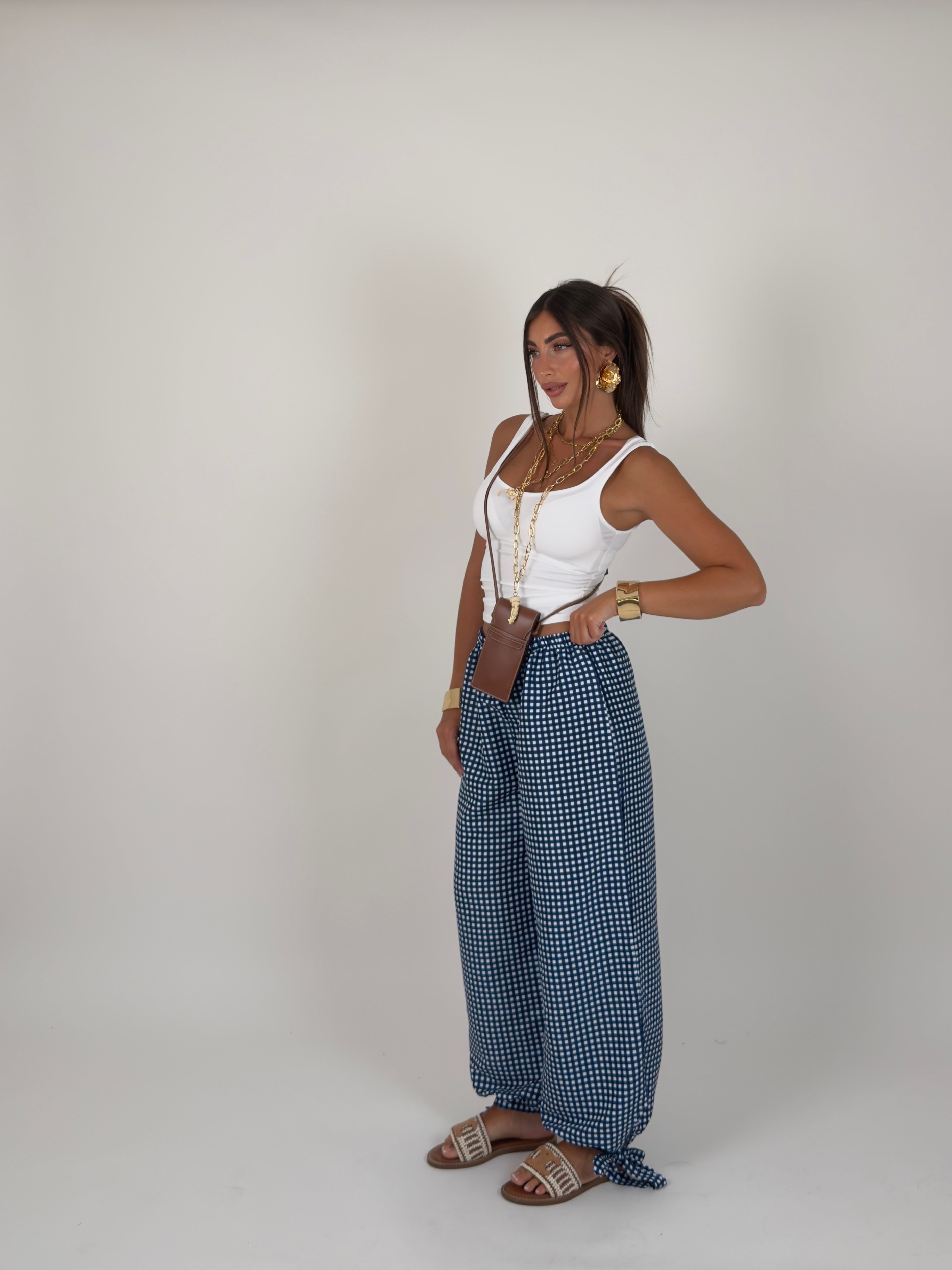 Pantalone quadri alla caviglia