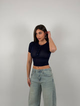 Maglia semivelata con bottoncini