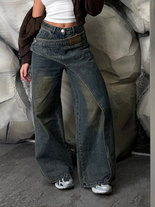 Jeans chiusura trasversale