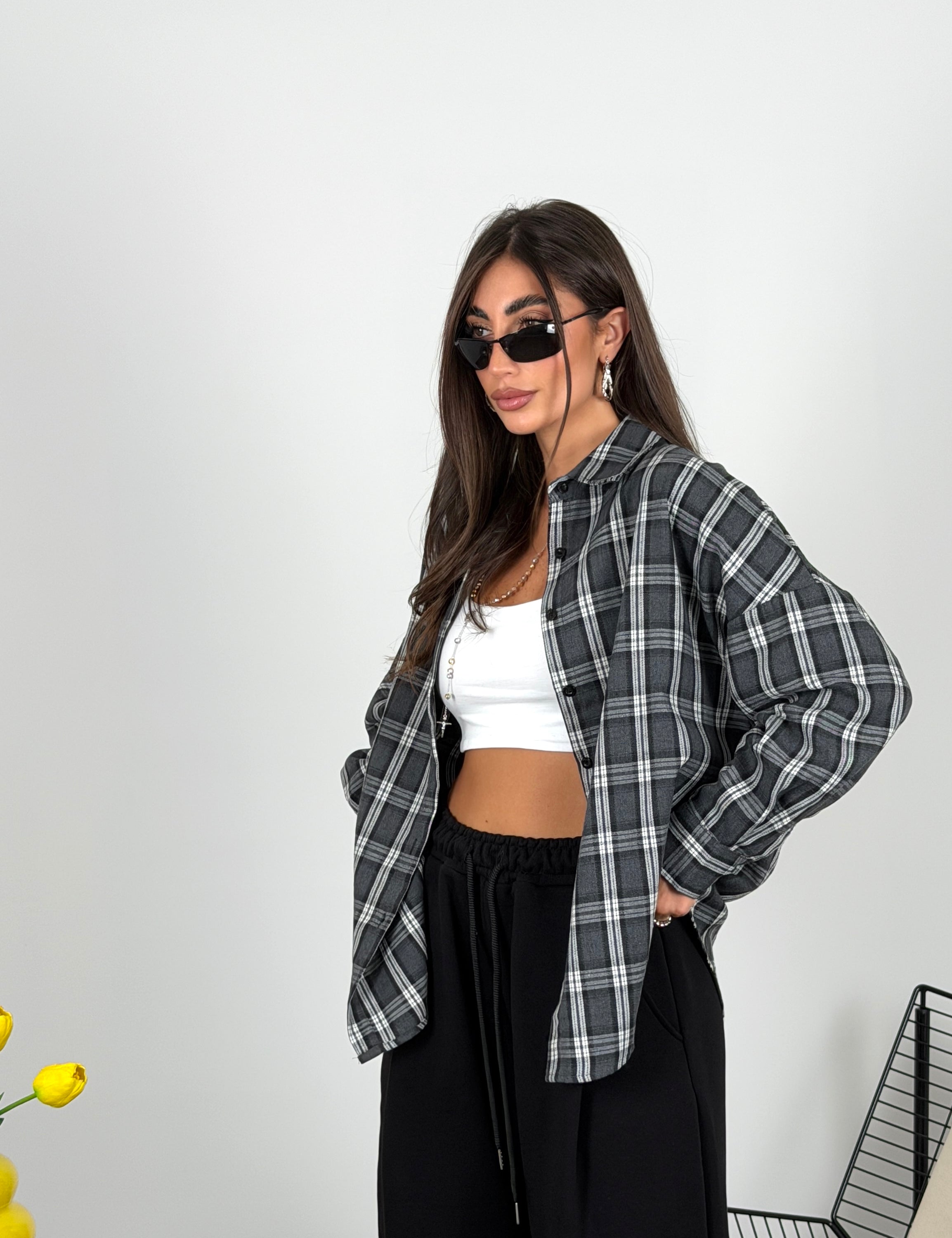 Camicia a quadri over size