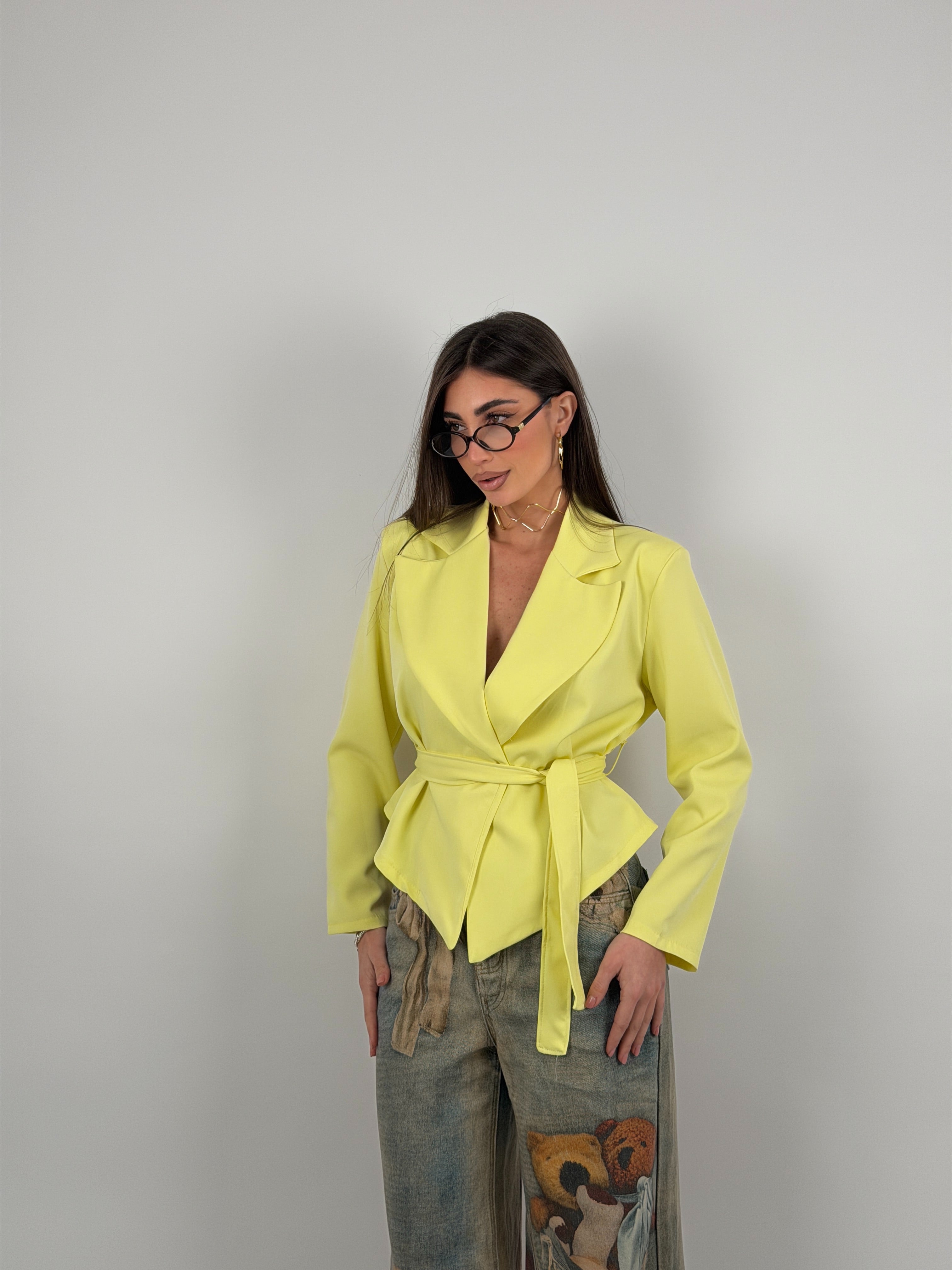 Giacca in cotone, cintura in vita