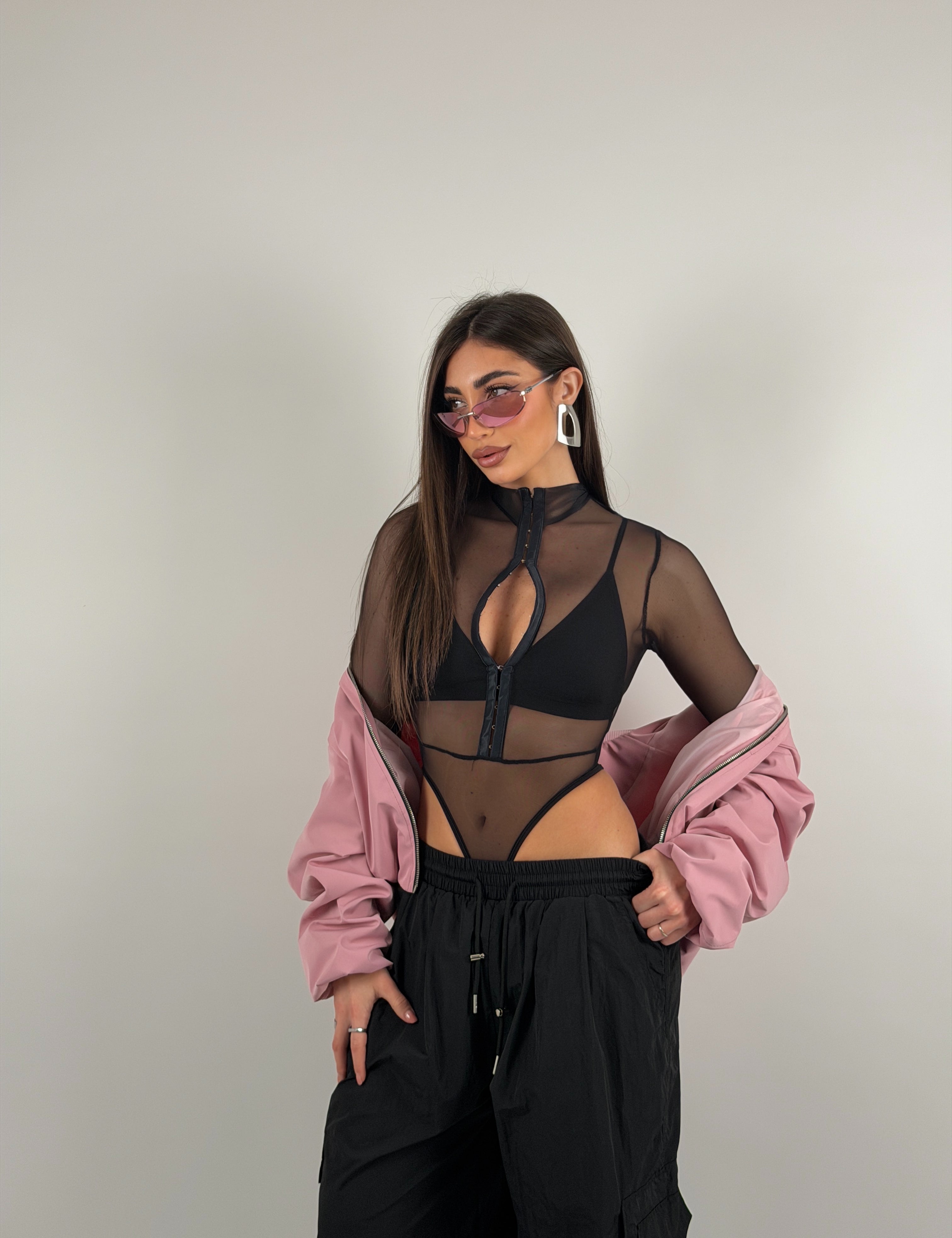 Body velato con ganci