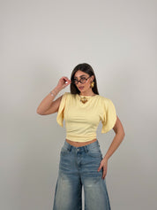 Maglia con mezza manica aperta in lycra