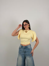 Maglia con mezza manica aperta in lycra