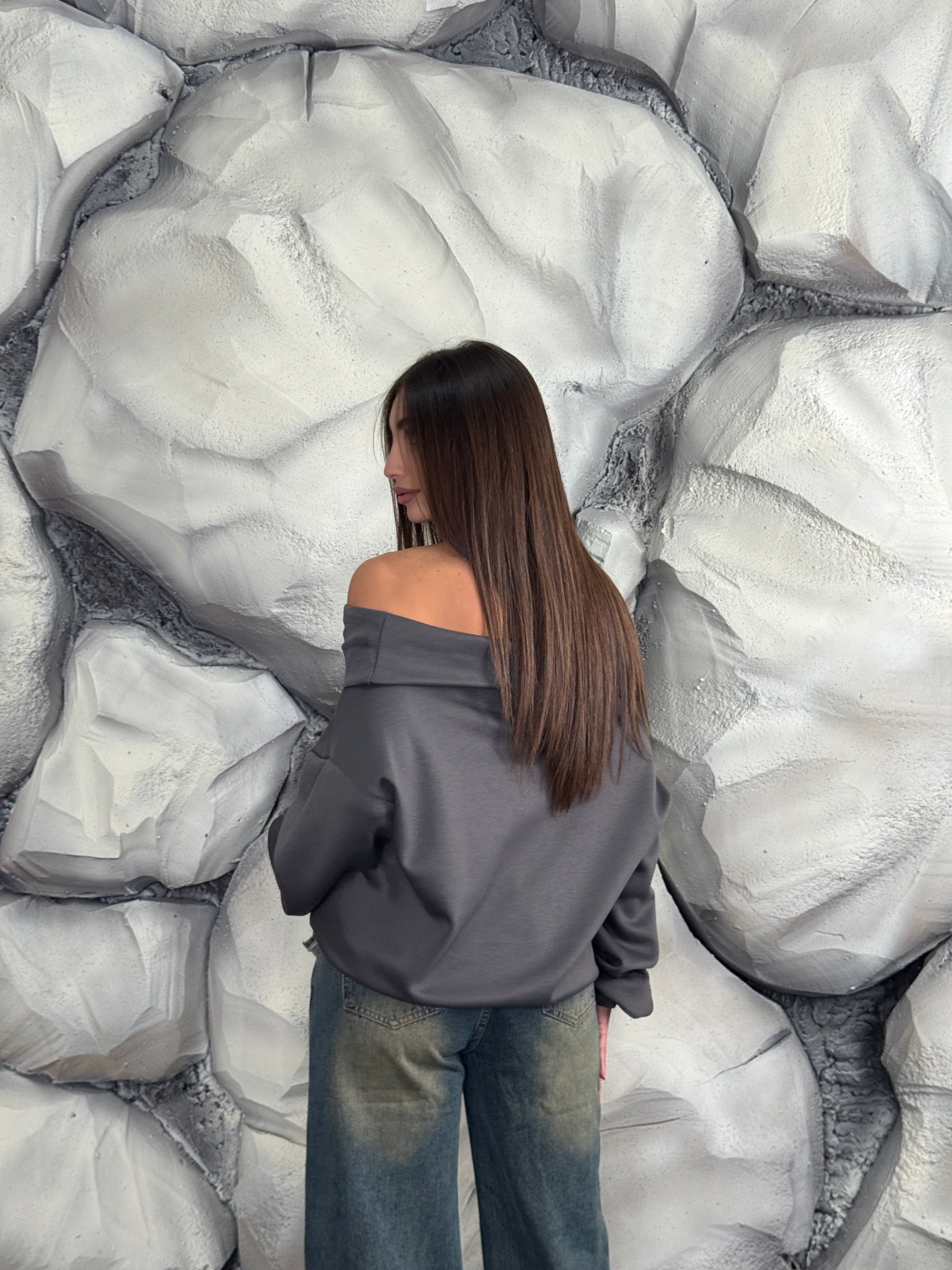 Felpa scollo a barca