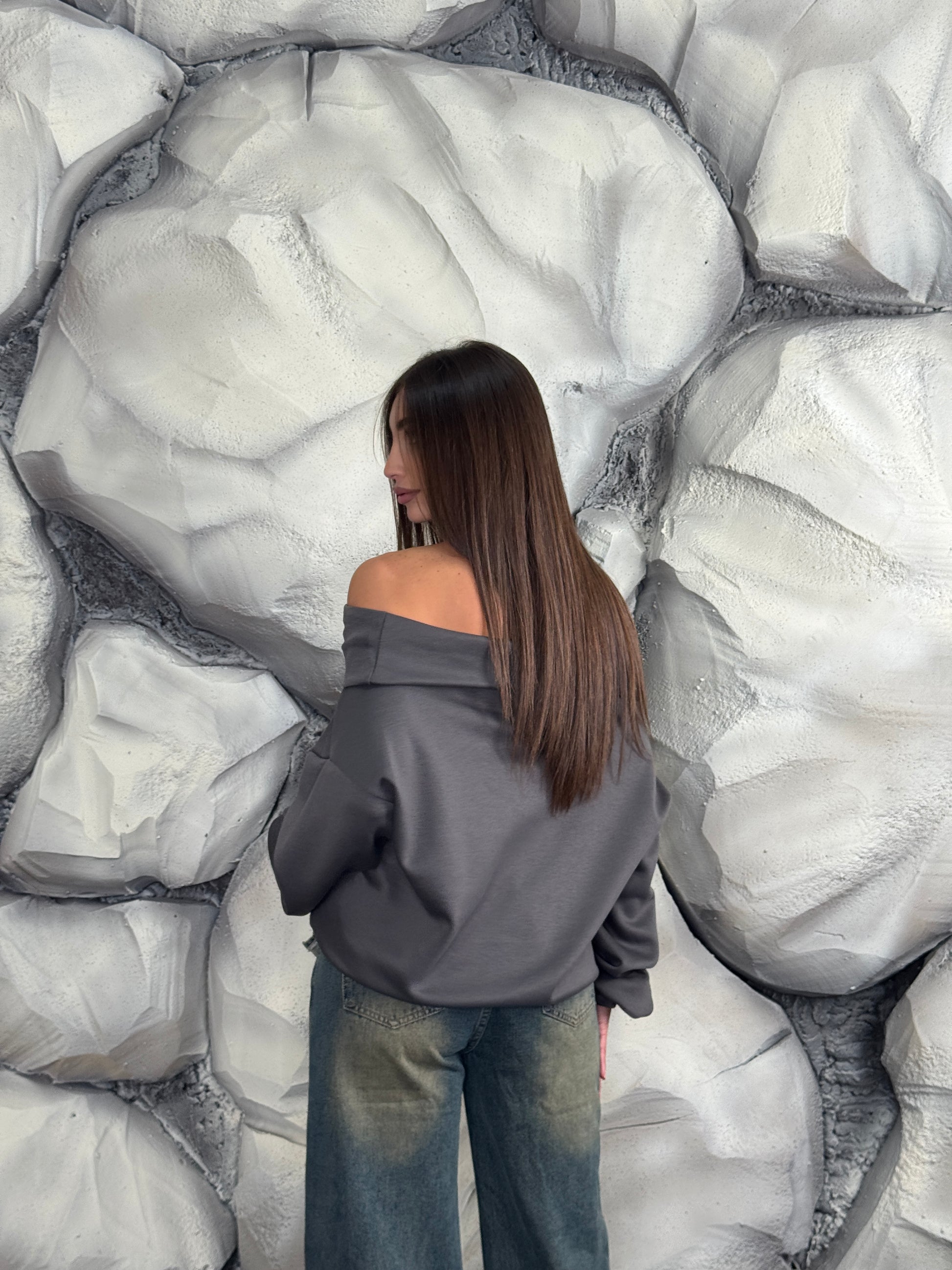 Felpa scollo a barca