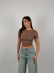 Maglia semivelata con bottoncini