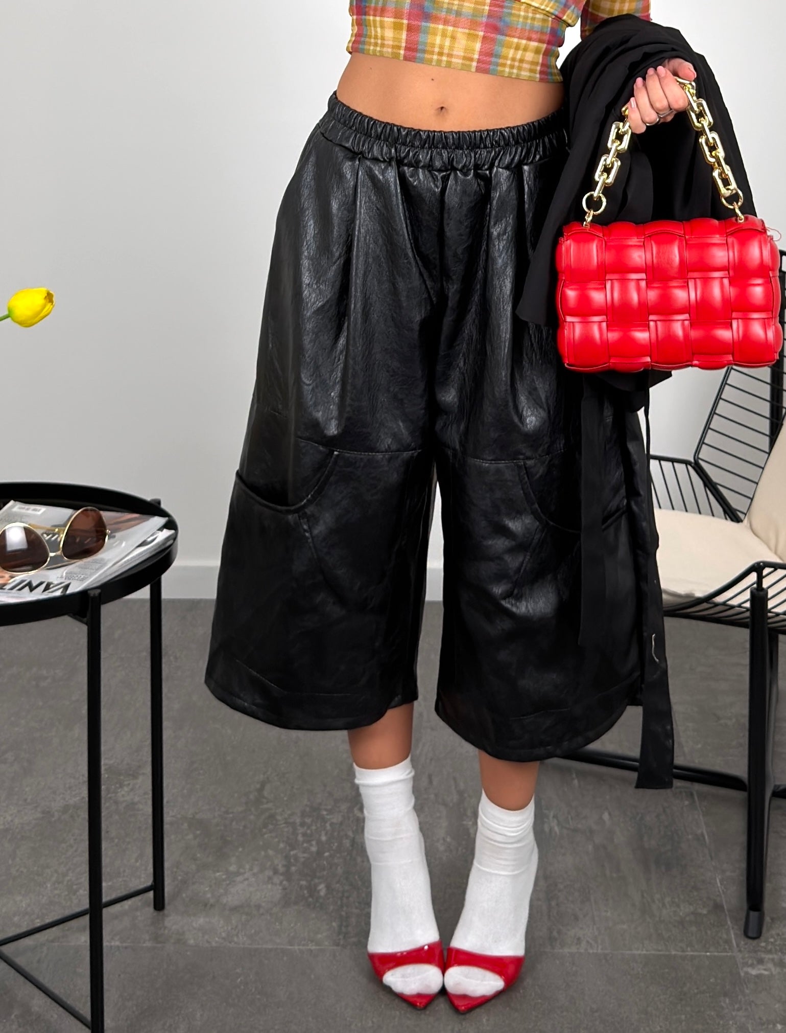 Jorts ecopelle oversize